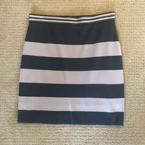 Marc Cain striped cotton/cashmere blend skirt